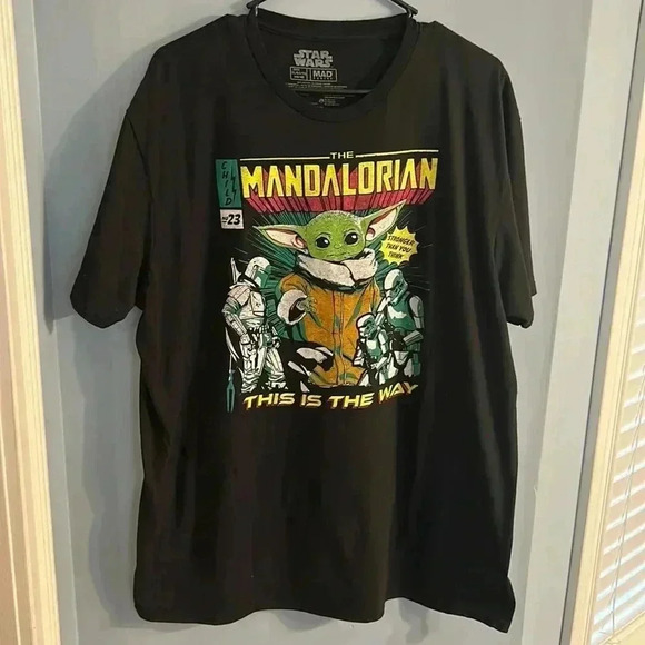 Men’s XL MAD Engine Star Wars the Mandalorian shirt this is the way Baby Yoda - Picture 1 of 4